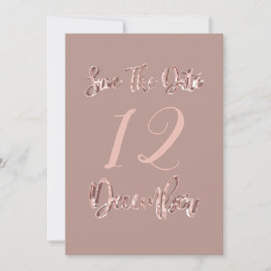 Save the Date Dezember Party Rose Gold Script