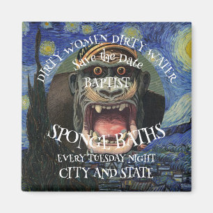 SAVE THE DATE DIRTY FRAUEN BAPTIST SPONGE BATHEN MAGNET