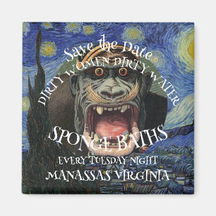 SAVE THE DATE DIRTY FRAUEN SPONGE BATHES MAGNET