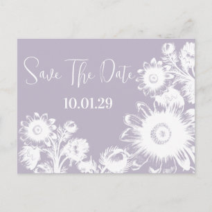 Save the Date Dusty Periwinkle Vintage Wildblume Ankündigungspostkarte