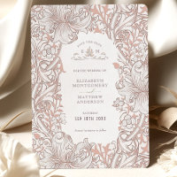 Save the Date Dusty Rose Golden Lily Morris