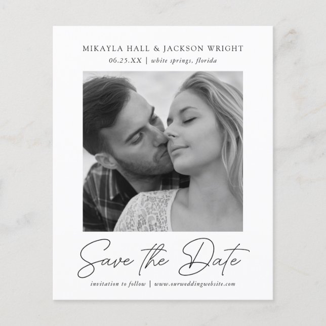 Save the Date Easy Edit Classy Lässig Script Foto (Vorderseite)
