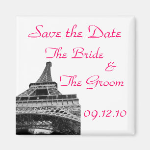Save the Date Eiffel-Turm Magnet