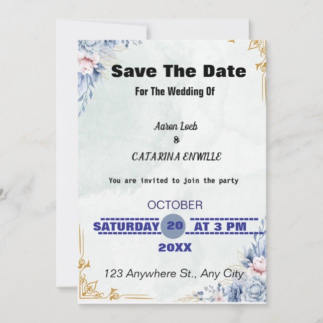 SAVE THE DATE EINE EINLADUNG ZUR LIEBE (Vorderseite)
