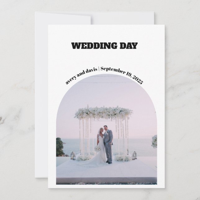 Save the Date Einfach mit Foto Einladung (Vorderseite)