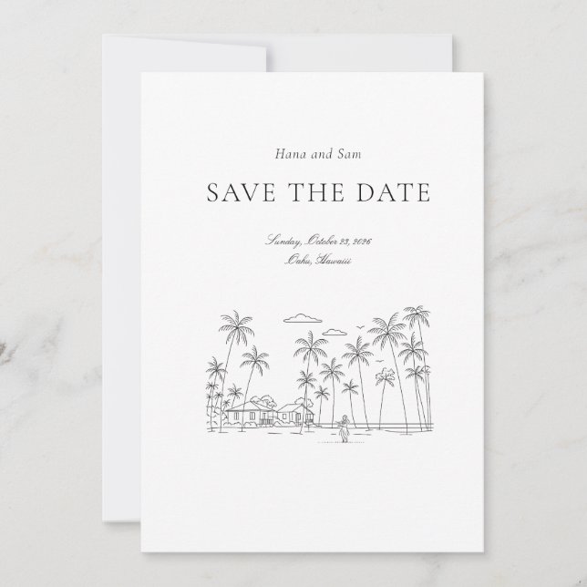 Save the Date einfache Hochzeit (Vorderseite)
