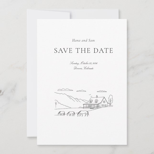 Save the Date einfache Hochzeit (Vorderseite)