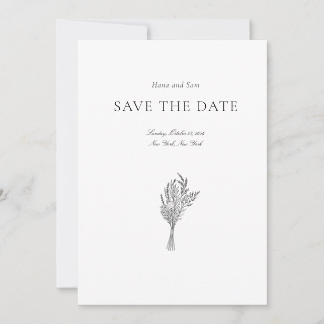 Save the Date einfache Hochzeit (Vorderseite)