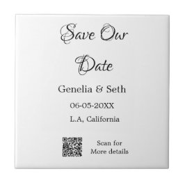 Save the Date einfache minimale QR-Scan-Codedetail Fliese