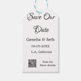 Save the Date einfache minimale QR-Scan-Codedetail Geschenkanhänger