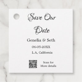Save the Date einfache minimale QR-Scan-Codedetail Geschenkanhänger