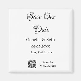 Save the Date einfache minimale QR-Scan-Codedetail Magnet