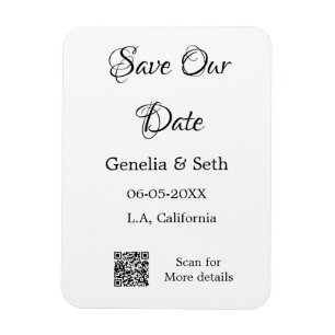 Save the Date einfache minimale QR-Scan-Codedetail Magnet