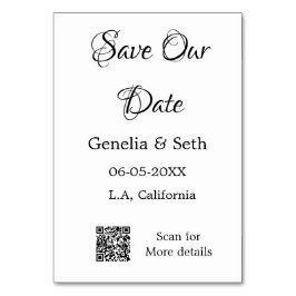 Save the Date einfache minimale QR-Scan-Codedetail Tischnummer