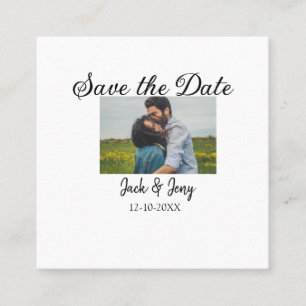 Save the Date einfacher Name des Fotodatums Quadratische Visitenkarte