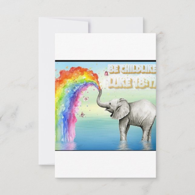 Save the Date Einladung Elephant und Schrift (Vorderseite)