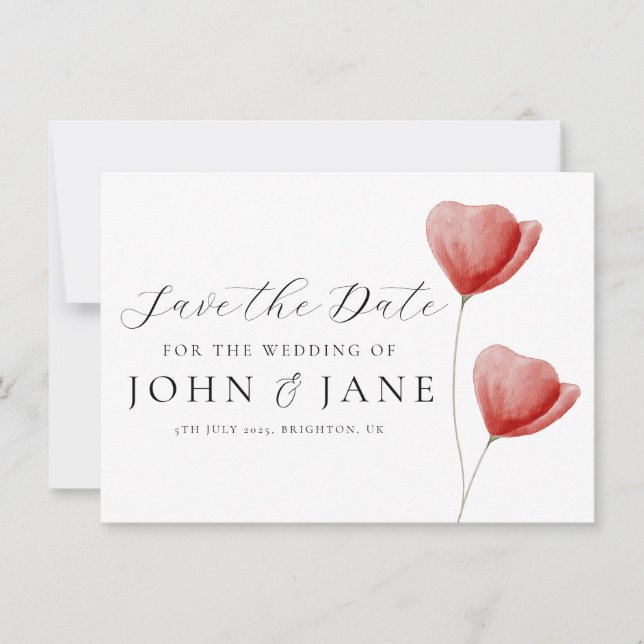 Save the Date Einladung florfarbenes Aquarell (Vorderseite)