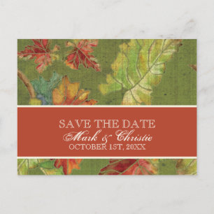 Save the Date Einladung Herbst Traubenleaf Batik