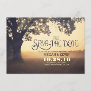Save the Date Einladung mit Baum & Licht