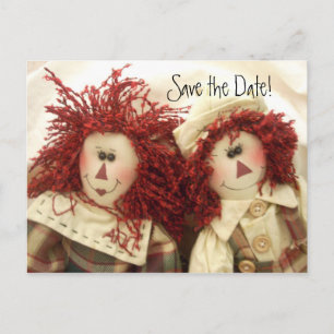 Save the Date Einladung Poastcards Raggedy Dolls
