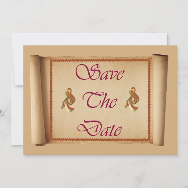 Save The Date Einladung Scroll Ankündigung (Vorderseite)