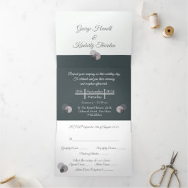 Save the Date (Einladung und RSVP-Karte/ 2 in 1) Dreifach Gefaltete Ankündigung