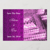 Save the Date Einladung Violet Gemstone Mosaik