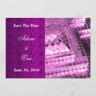 Save the Date Einladung Violet Gemstone Mosaik