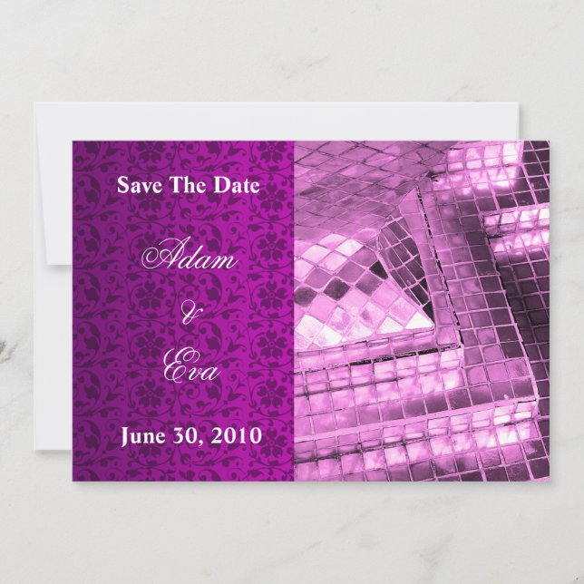 Save the Date Einladung Violet Gemstone Mosaik (Vorderseite)