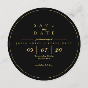 Save the Date Einladung zu Black and Gold