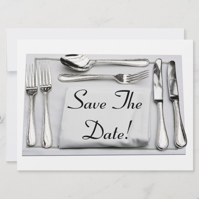 Save the Date Einladung zum Abendessen (Vorderseite)