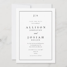 Save the Date Einladung zum klassischen Monogramm