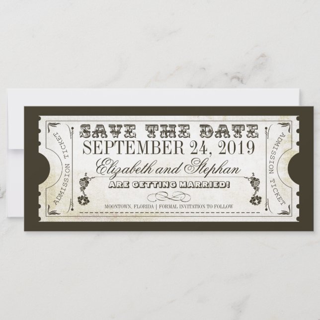 Save the Date Eintrittskarten (Vorderseite)