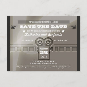 Save the Date Eintrittsticket Ankündigungspostkarte