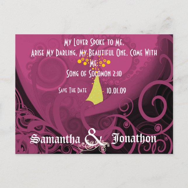 Save the Date Elegant Cala Lily Ankündigungspostkarte (Vorderseite)