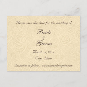 Save the Date Elegant Ivory Floral Postkarte