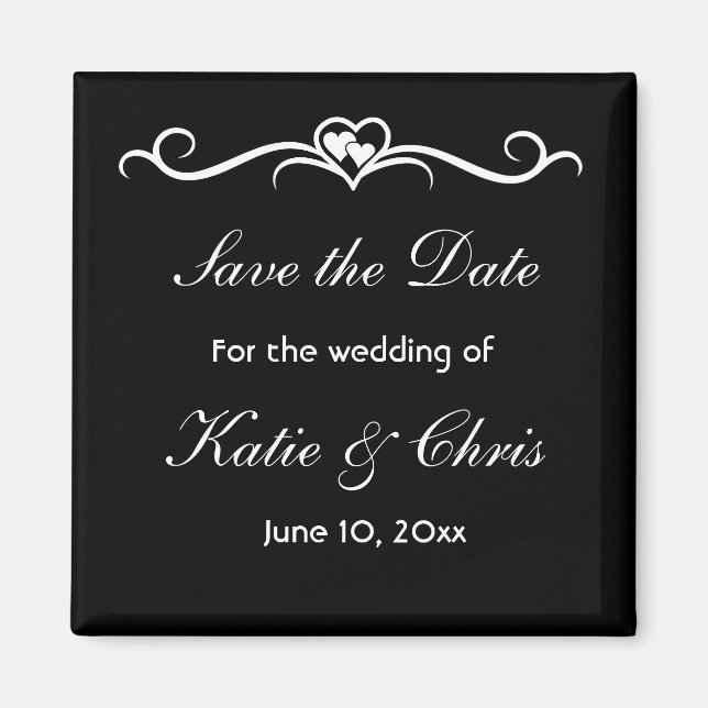 Save the Date elegant und elegant Magnet (Vorne)