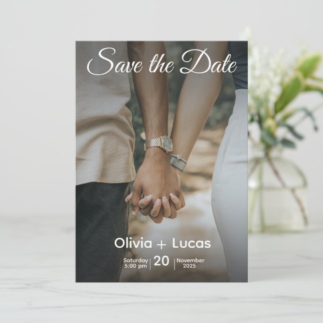  Save the Date – Elegant Wedding Invitation Design Einladung (Stehend Vorderseite)