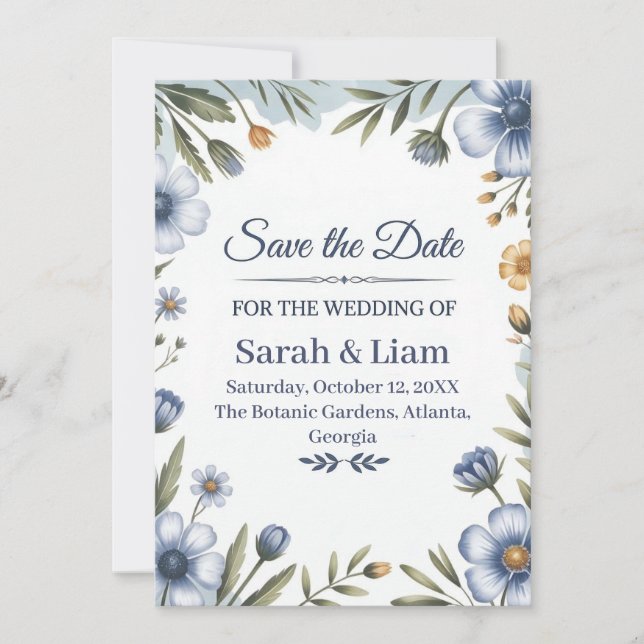 "Save the Date" Elegant Wedding Invitation Einladung (Vorderseite)
