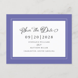Save the Date Elegant Wedding Trendy Ankündigungspostkarte