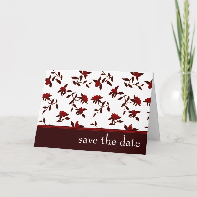 Save the Date: elegante Blumen: Ankündigung (Vorderseite)