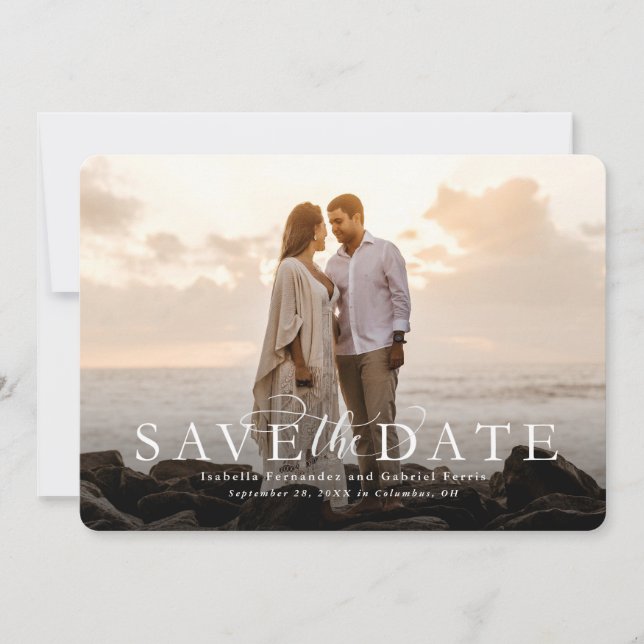 Save the Date elegante Fotokarte (Vorderseite)