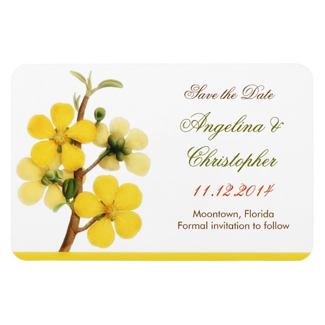 Save the Date elegante Magnete (Horizontal)