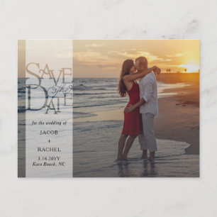 Save the Date Elegante Overlay Banner Foto Hochzei Postkarte