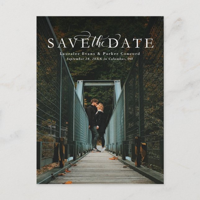Save the Date elegante Postkarte für das Foto (Vorderseite)