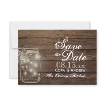 Save the Date - Elegante rustikale Mason Jar Light