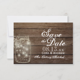 Save the Date - Elegante rustikale Mason Jar Light Einladung