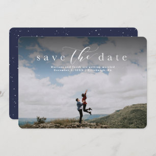 Save the Date elegante Script-Fotokarte