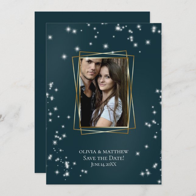 Save The Date | Elegante Seaside Sheer Tulle Arbor Einladung (Vorne/Hinten)