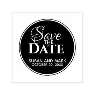 Save the Date elegante Typografie-Minimalschrift Permastempel